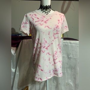 ❌SOLD🍬Lularoe Liv Pink White Tie Dye Shirt